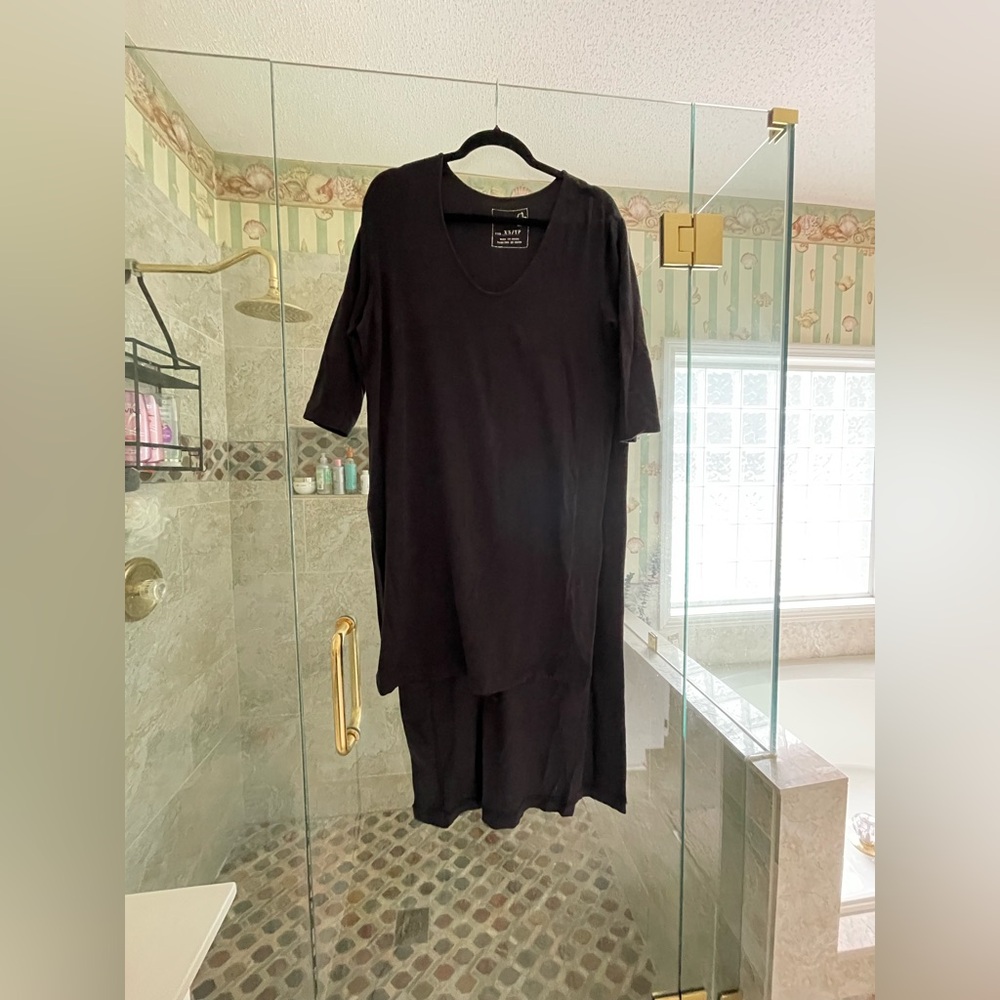 Free People Black Tunic Top with High-Slit